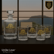Customized Whiskey Set 850mL Round Glass Decanter Set with Four 9 oz. Rocks Glasses