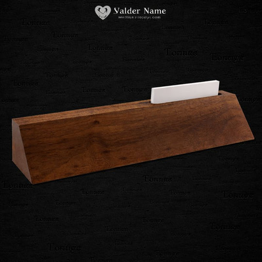 10" Genuine Walnut Desk Wedge with Business Card Holder