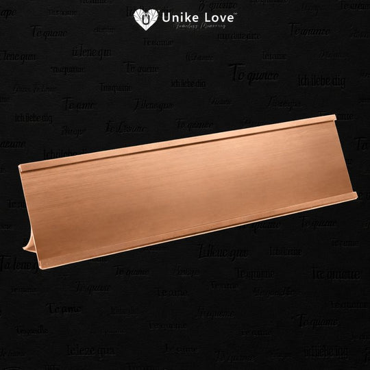 2" x 12" Kota Pro Rose Gold Aluminum Desk Holder for 1/16" Plastic
