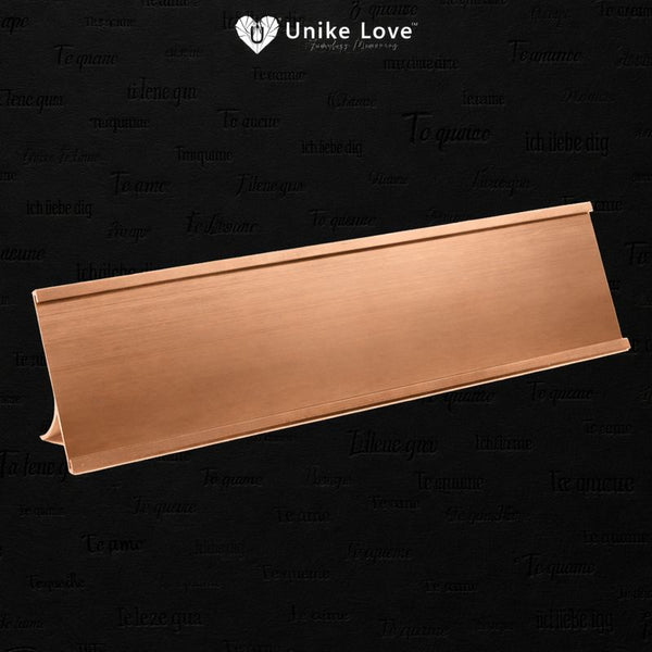 2" x 12" Kota Pro Rose Gold Aluminum Desk Holder for 1/16" Plastic