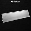 2" x 8" Kota Pro Shiny Silver Aluminum Desk Holder for 1/16" Plastic