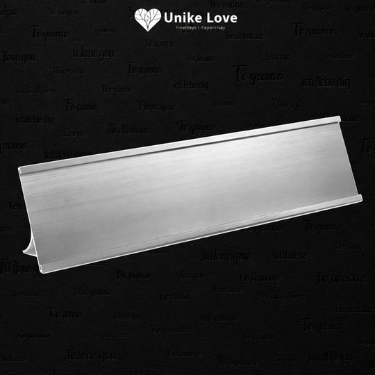 2" x 12" Kota Pro Shiny Silver Aluminum Desk Holder for 1/16" Plastic