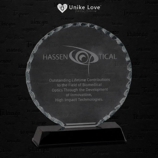 5" Round Facet Glass on Black Base