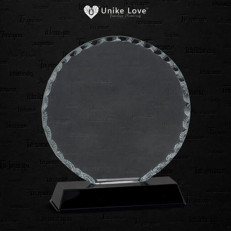 5" Round Facet Glass on Black Base