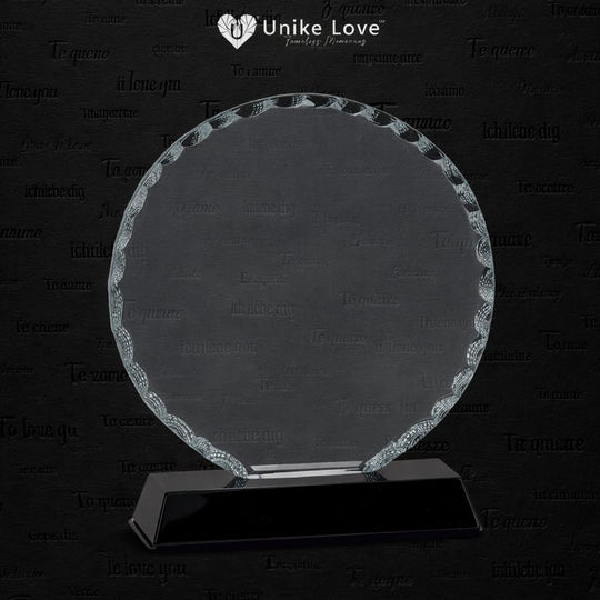 5" Round Facet Glass on Black Base