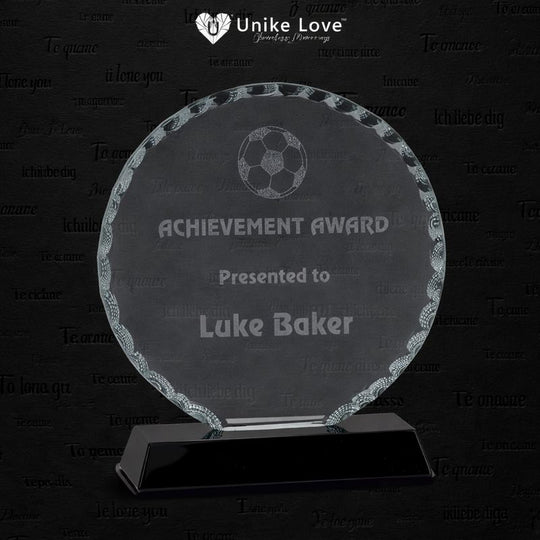 6 1/2" Round Facet Glass on Black Base