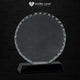 6 1/2" Round Facet Glass on Black Base