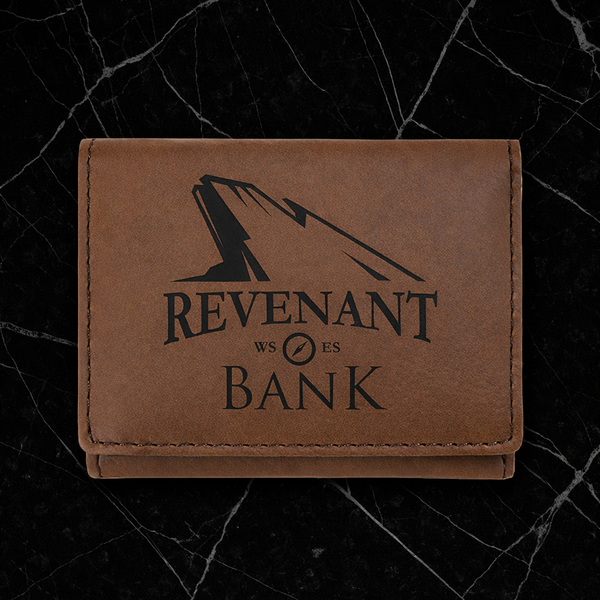 3" x 4" Dark Brown Laserable Leatherette Trifold Wallet