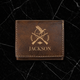 3" x 4" Rustic/Gold Laserable Leatherette Trifold Wallet