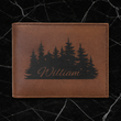 Dark Brown Laserable Leatherette Bi-Fold Wallet w/Flip ID Display