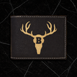 Black/Gold Laserable Leatherette Bi-Fold Wallet w/Flip  ID Display
