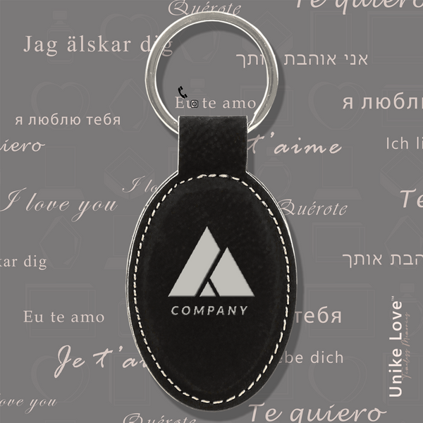Oval Keychain on Leatherette