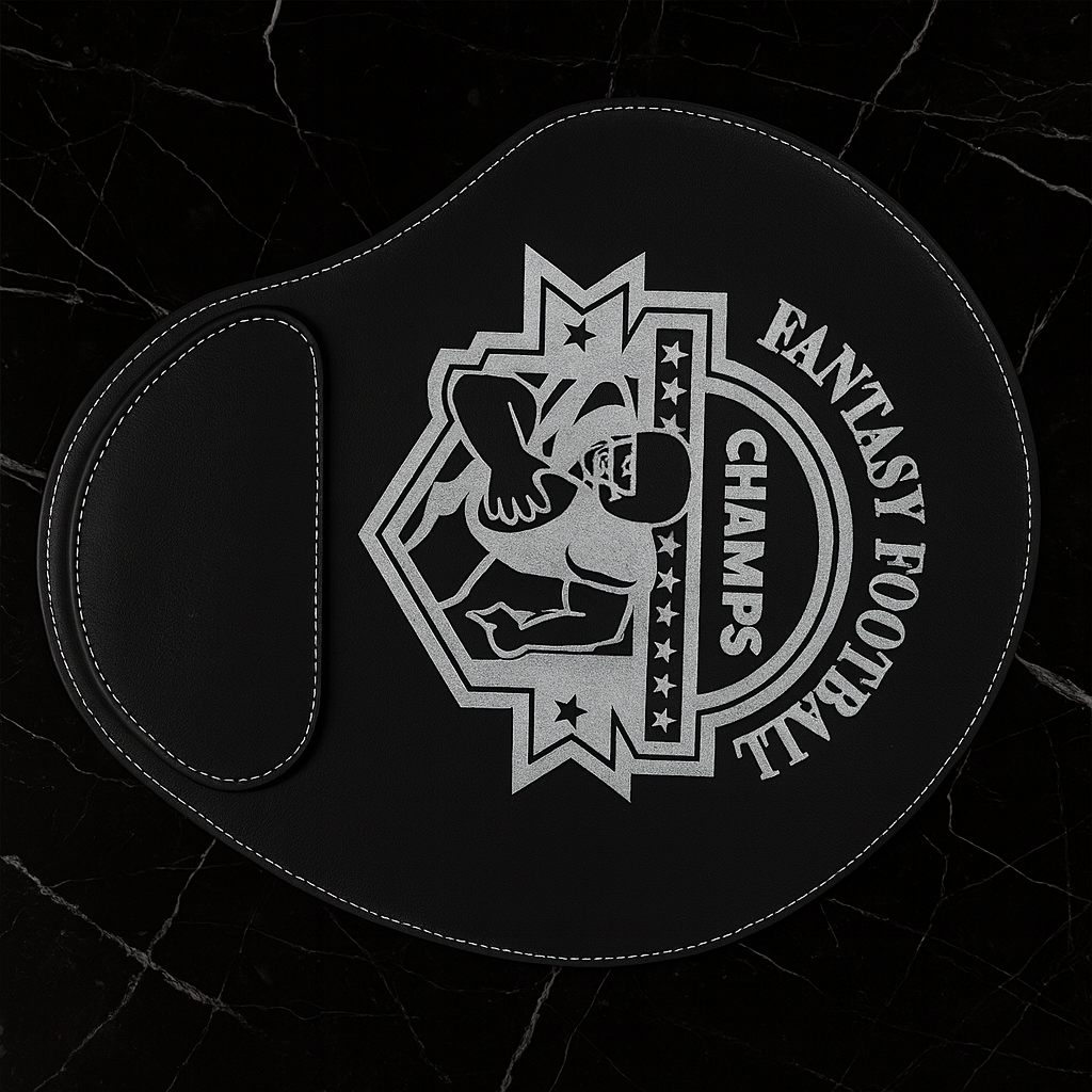 9" x 10 1/4" Black/Silver Laserable Leatherette Mouse Pad