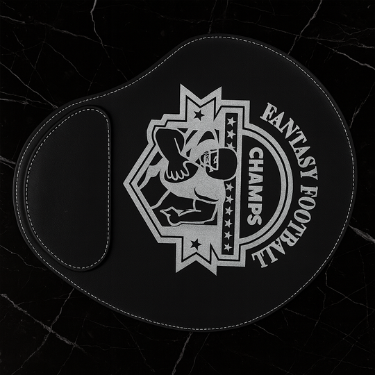 9" x 10 1/4" Black/Silver Laserable Leatherette Mouse Pad