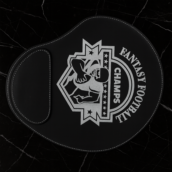 9" x 10 1/4" Black/Silver Laserable Leatherette Mouse Pad