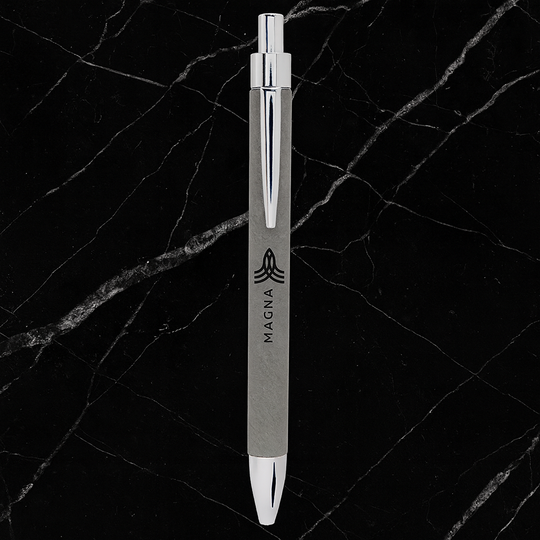 Gray Laserable Leatherette Pen