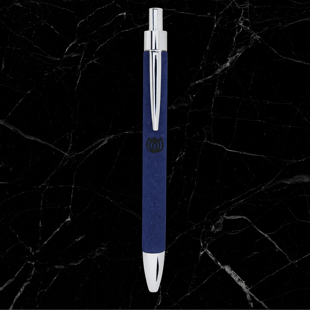 Blue/Black Laserable Leatherette Pen