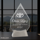 7 3/4" Diamond Platinum Glass with Full Metal Base