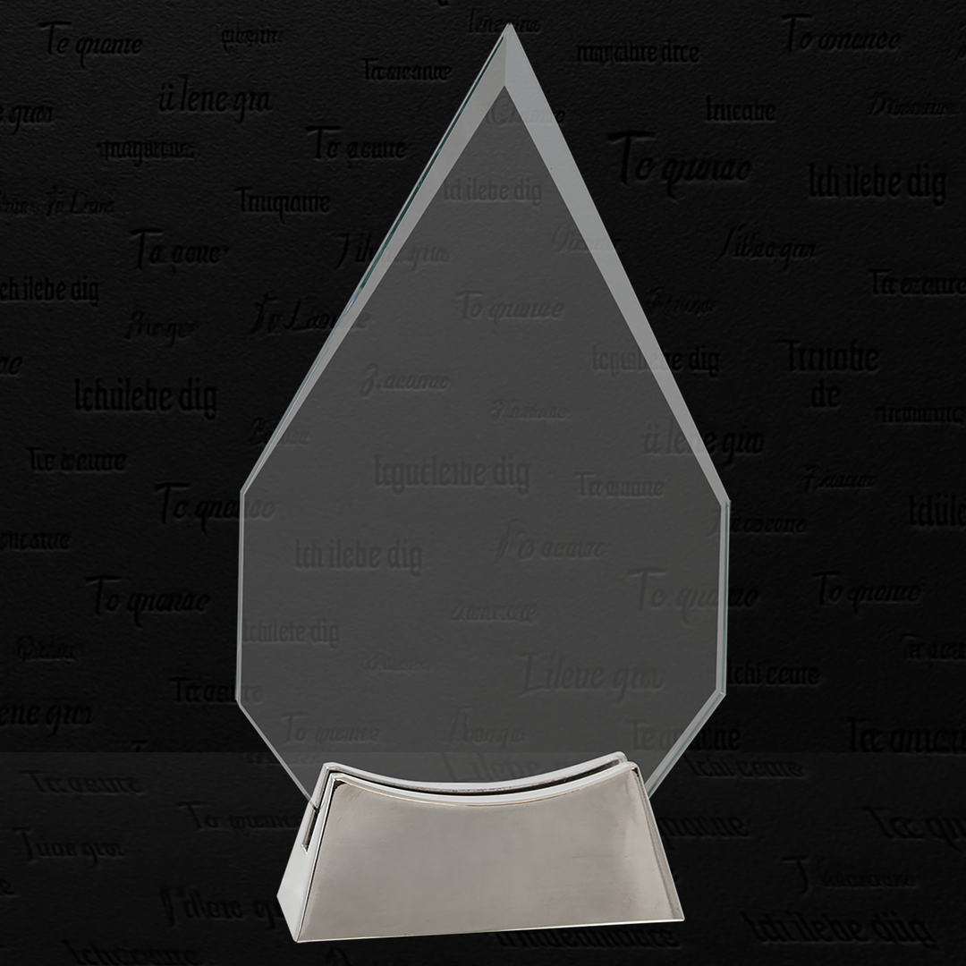 8 1/2" Diamond Platinum Glass with Full Metal Base