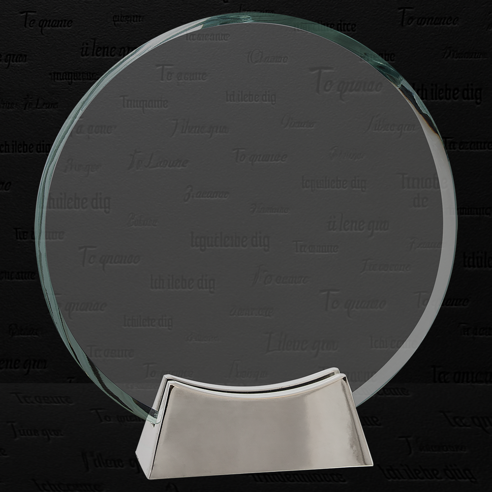 7 1/4" Round Platinum Glass with Full Metal Base