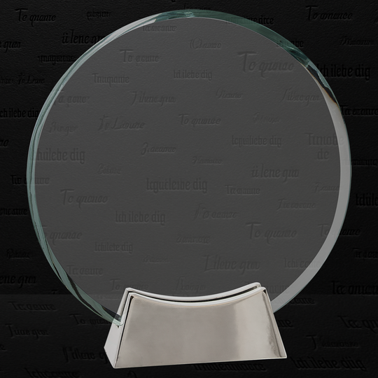 7 1/4" Round Platinum Glass with Full Metal Base