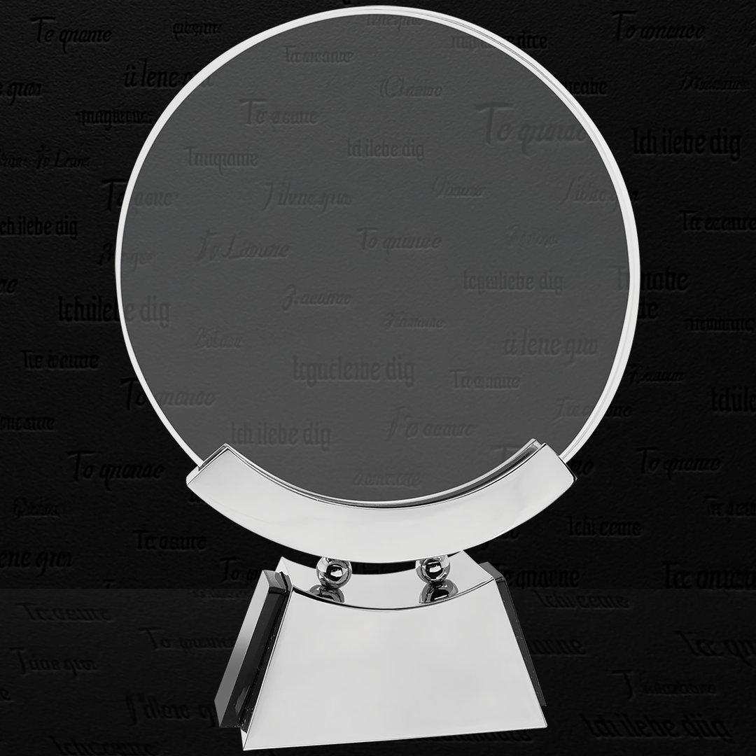 7 3/4" Round Voyager Glass with Silver/Black Base