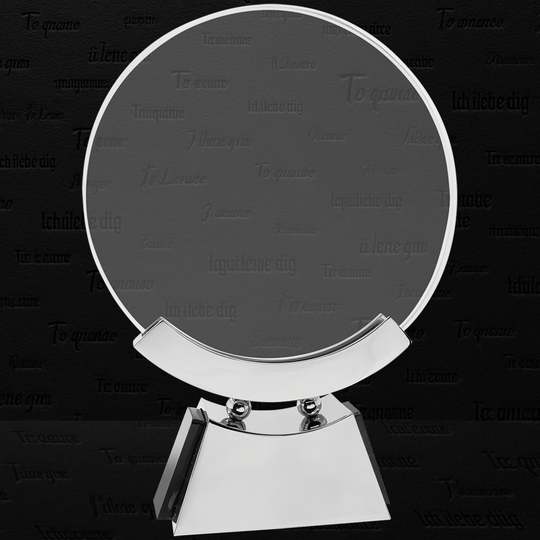 7 3/4" Round Voyager Glass with Silver/Black Base