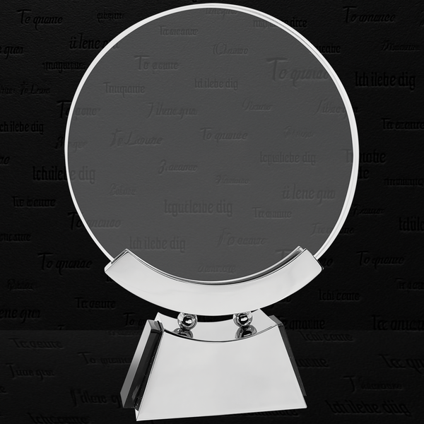 7 3/4" Round Voyager Glass with Silver/Black Base