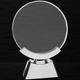 7 3/4" Round Voyager Glass with Silver/Black Base