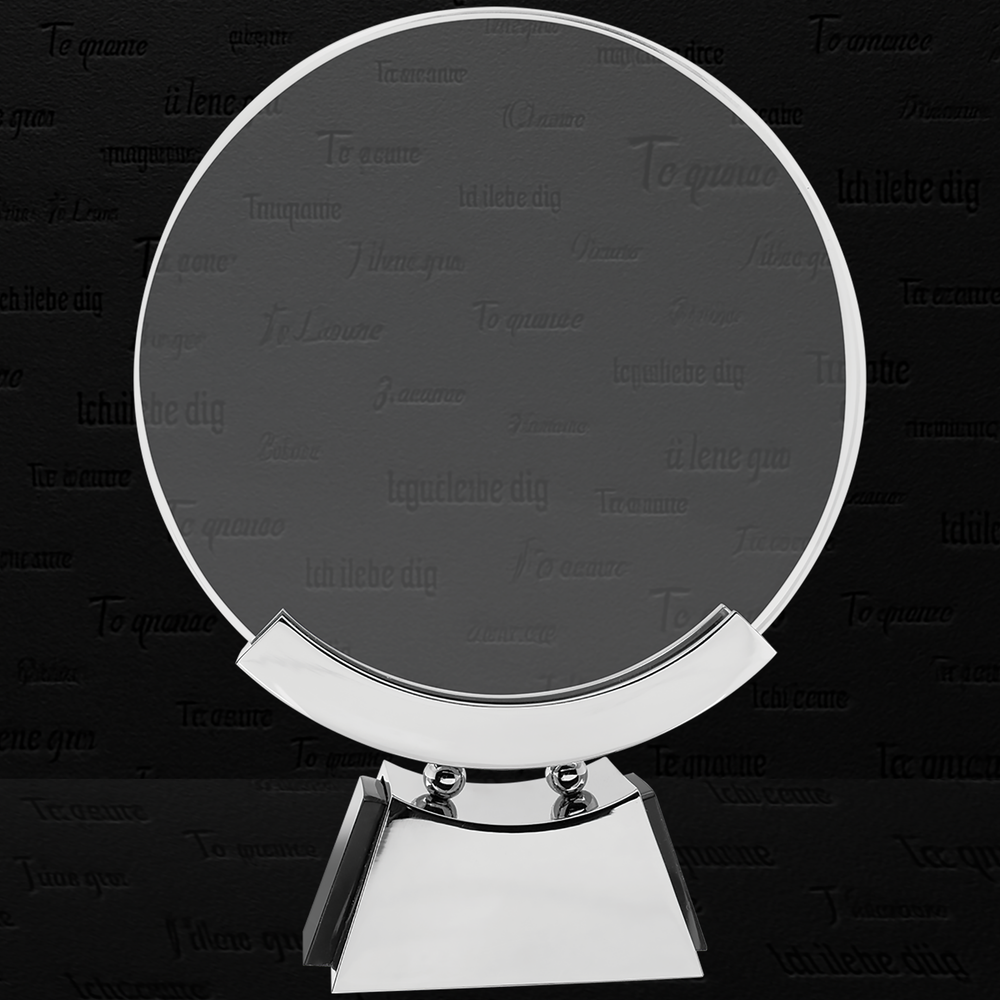 8 1/2" Round Voyager Glass with Silver/Black Base