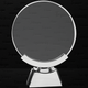 8 1/2" Round Voyager Glass with Silver/Black Base
