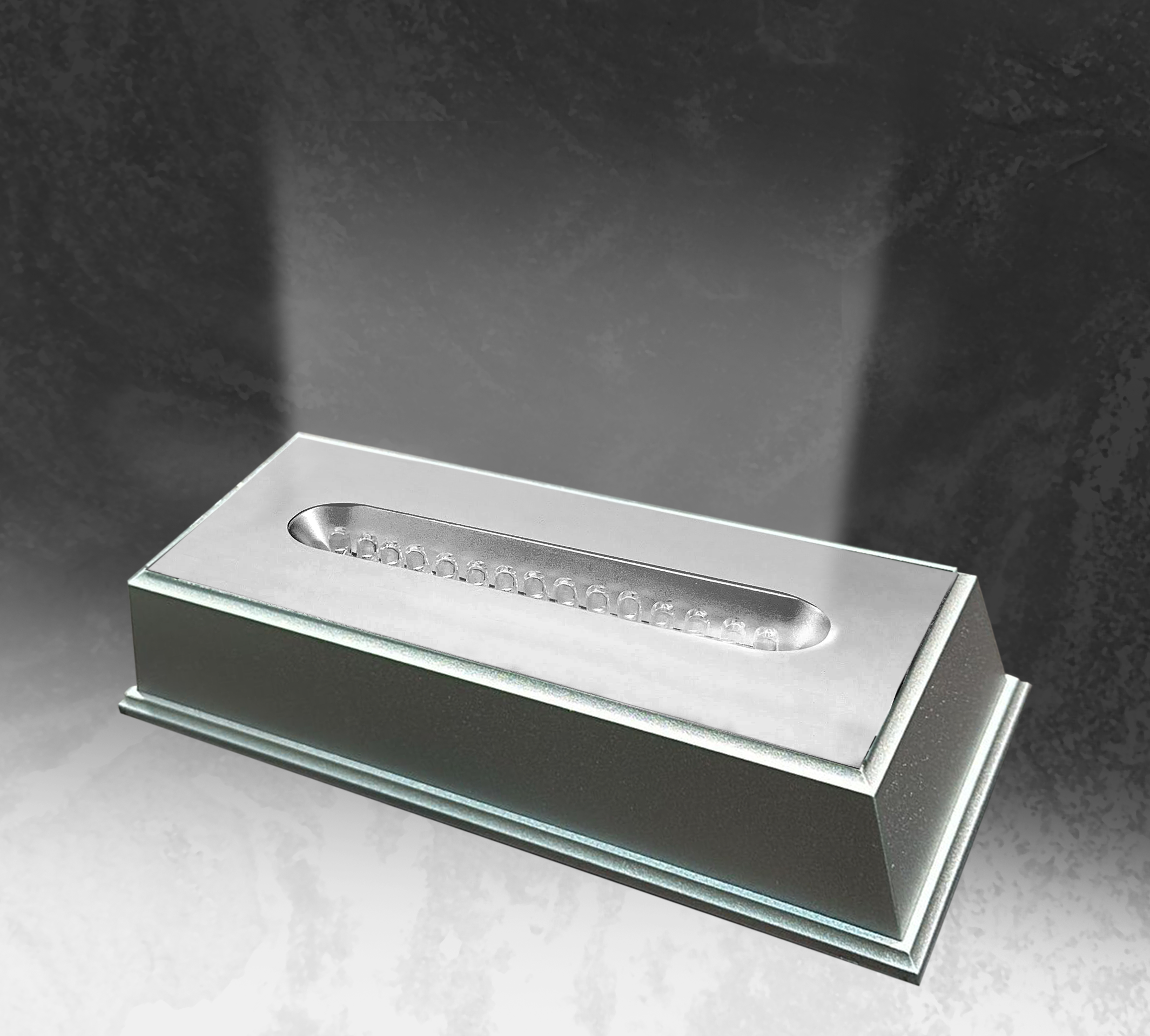 Large Long LED Light Plastic Base | Silver Finish