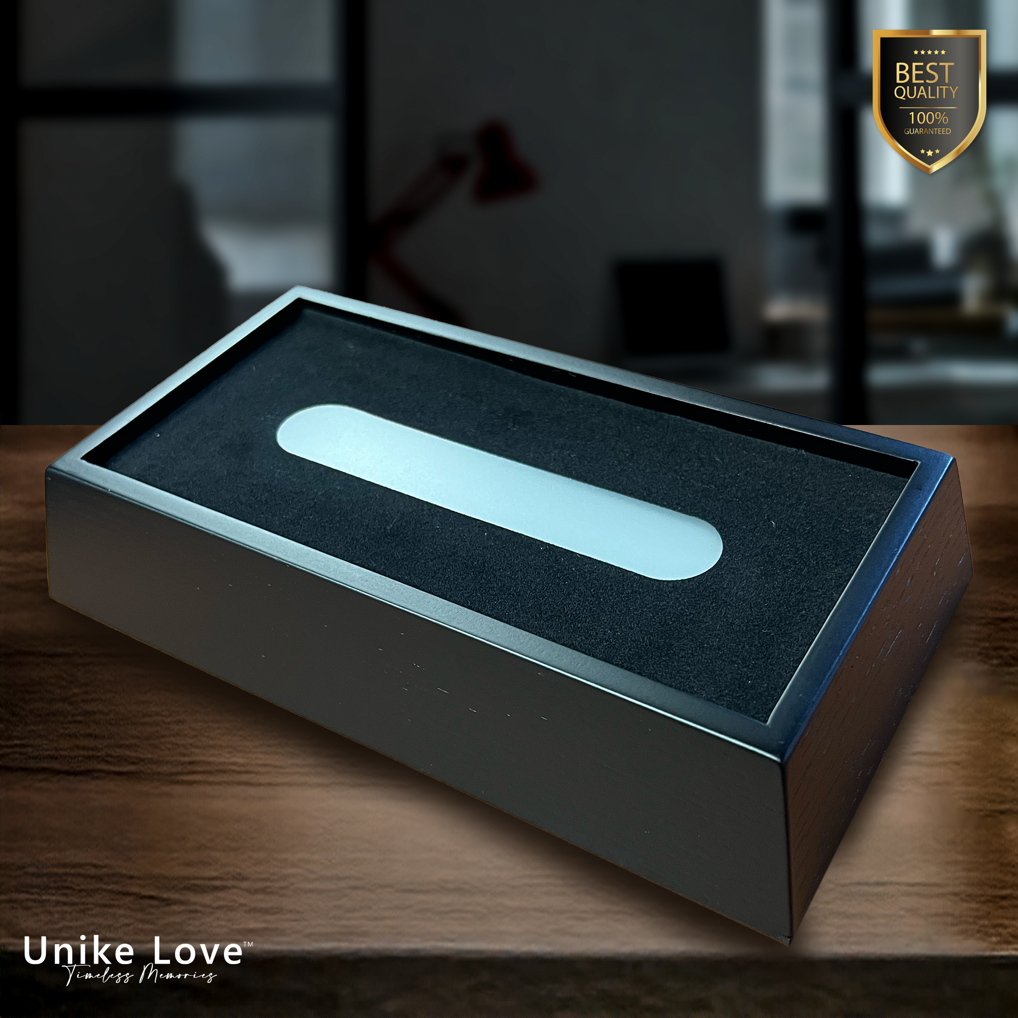 Large Wooden Light Base - Black Finish