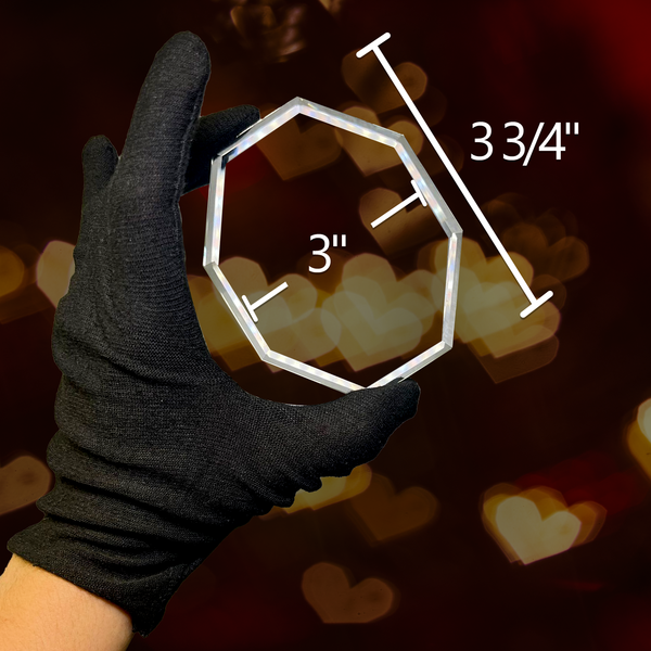 Custom 3-Inch Octagon Glass Ornament | Laser-Engraved Personalized Valentine's Day Gift