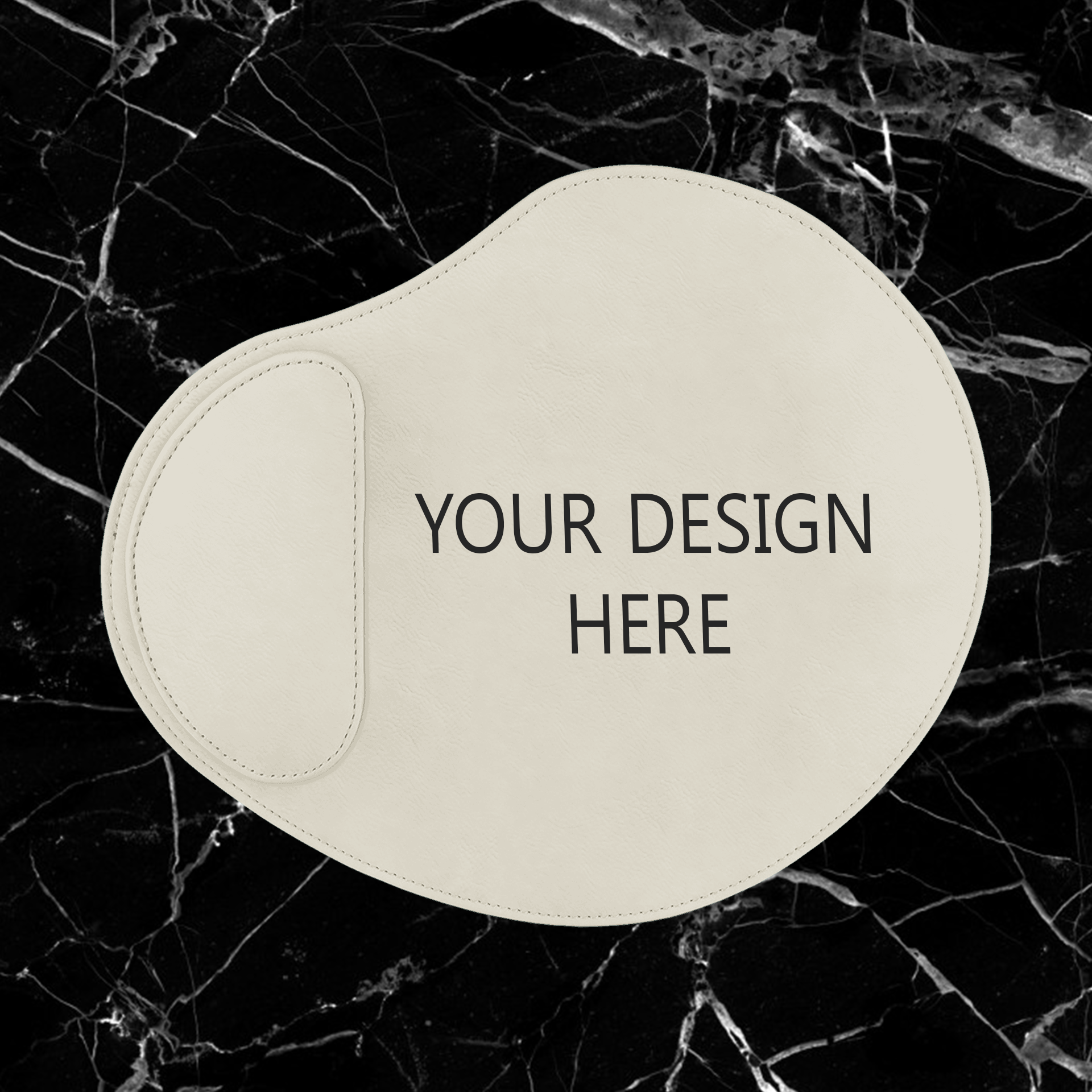 9" x 10 1/4" White Laserable Leatherette Mousepad