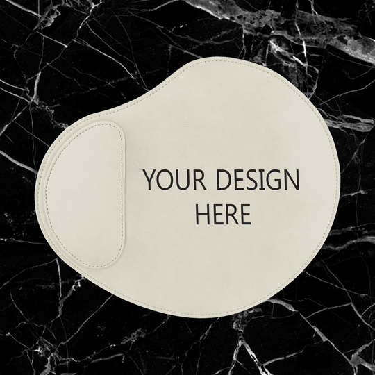 9" x 10 1/4" White Laserable Leatherette Mousepad