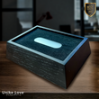 Medium Wooden Light Base - Black Finish