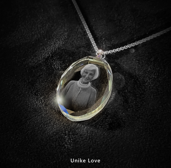 SALE Personalized Oval Crystal Necklace | Luxury Detail | Chain and Pendant |