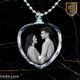 Couples Gift Personalized Heart Necklace Crystal | Chain and Pendant |