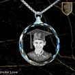 Graduation Gift Personalized Circular Crystal Necklace | Chain and Pendant |