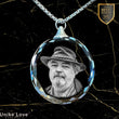 Memorial Gift | Personalized Circular Crystal Necklace | Chain and Pendant |