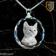 Pets Lover Gift Personalized Circular Crystal Necklace | Chain and Pendant |