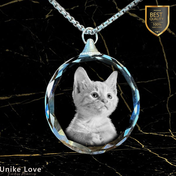Pets Lover Gift Personalized Circular Crystal Necklace | Chain and Pendant |