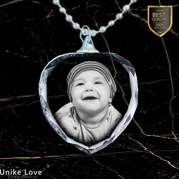Babies Gift Personalized Heart Necklace Crystal | Chain and Pendant |