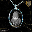 Babies Gift Personalized Oval Crystal Necklace | Chain and Pendant |