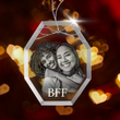 Custom 3-Inch Octagon Glass Ornament | Laser-Engraved Personalized Valentine's Day Gift
