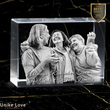 Memorial Paperweight Gift Horizontal | Personalized Design 2D Laser-etched Photo Crystal