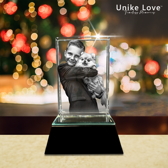 Personalized Crystal Paperweight Vertical | Luxury Holiday Gift | High-Quality Finish