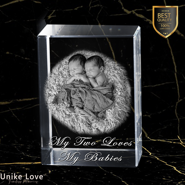 Newborns Paperweight Gift Award Vertical | Baby photo | Luxury 9K | Personalized Crystal