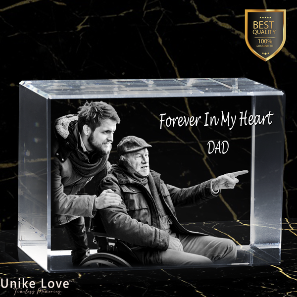 Great Memorial Gift | Luxury 9K Crystal | 3D Laser Photo Brick | Custom Engraving